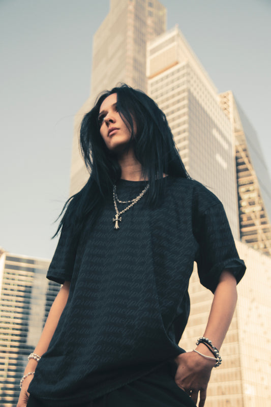 PRINCIPLE SCRIPT BLACKOUT SHIRT